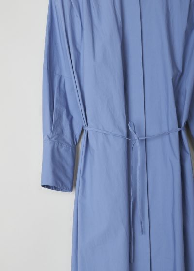Jil Sander Blue midi shirt dress with waist tie 
