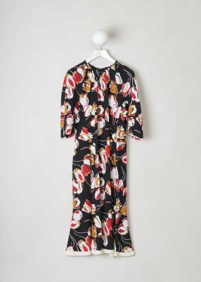 Marni Black maxi dress with red floral print photo 2