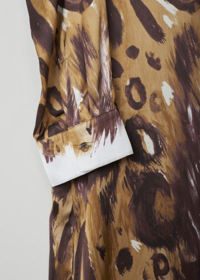 Marni Animal print shift dress with self-tie detail 