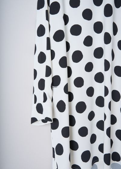 Marni Big Dot long sleeve midi dress