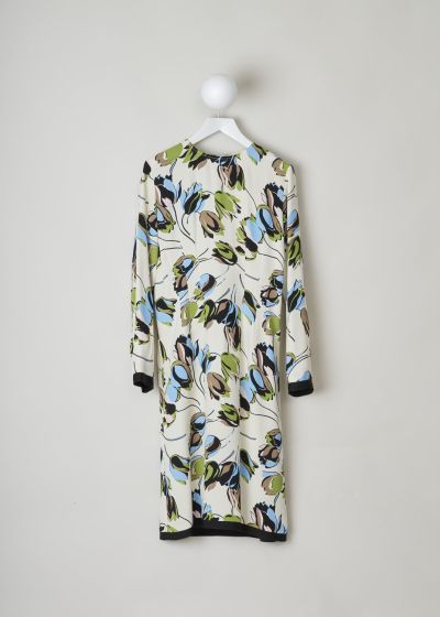 Marni Cream colored midi dress with big floral print  photo 2