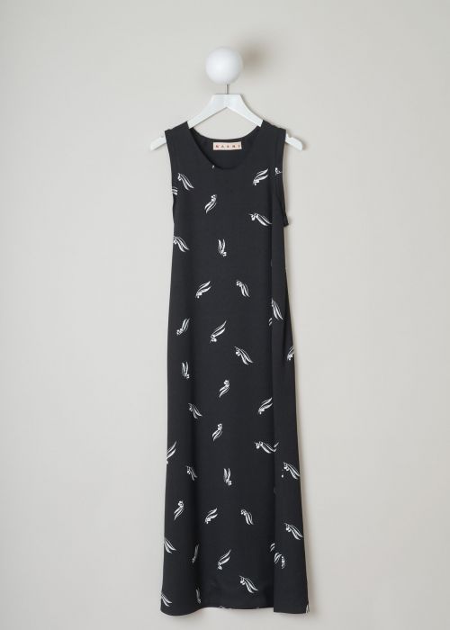 Marni Black sleeveless maxi dress with print photo 2