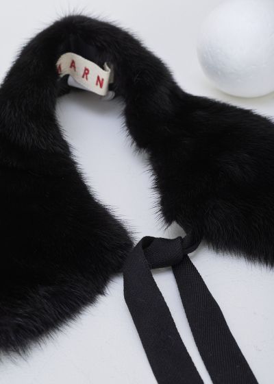 Marni Black mink fur collar