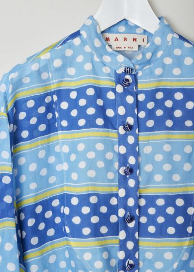 Marni Colorful cropped dots and stripes blouse
