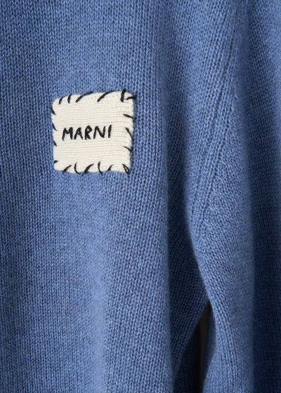 Marni Light blue cardigan with balloon sleeves