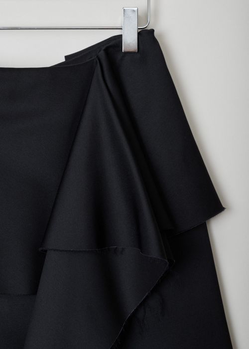 Marni Black satin A-line skirt 