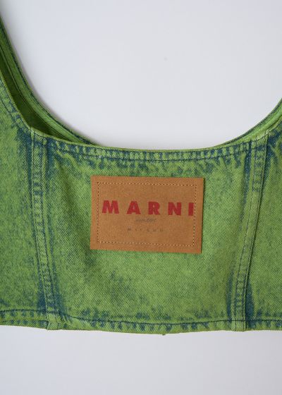 Marni Marble-dyed bleached corset top in Kiwi