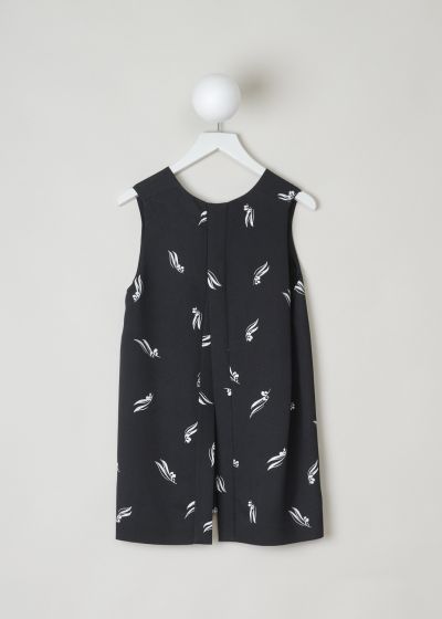 Marni, Black sleeveless top with white print, TTMAT62U00_TV478_OPN99, black, print, back, Lovely black tank-top covered in a white decorative print, and has a split on the back that goes all the way up and is held together with press studs. 