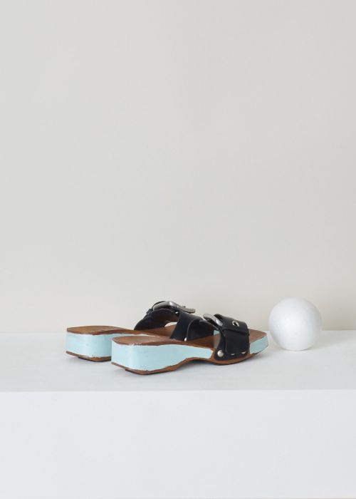 Marni Blue single-strap sandal with metal buckle