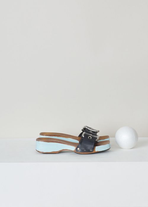 Marni Blue single-strap sandal with metal buckle photo 2