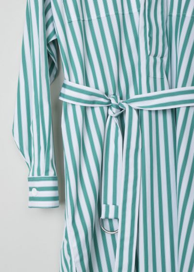 Plan C Green striped shirt dress