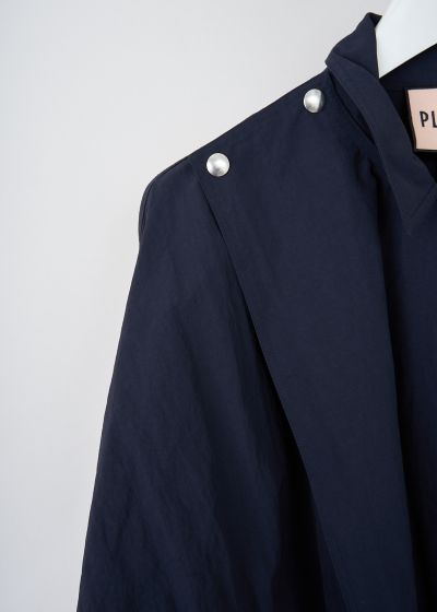 Plan C Navy blue technical nylon raincoat