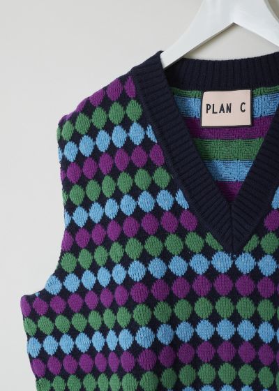 Plan C Multicolored jacquard sweater vest 