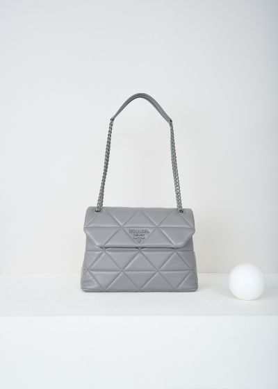 Prada Spectrum grey nappa stitched shoulder bag  photo 2