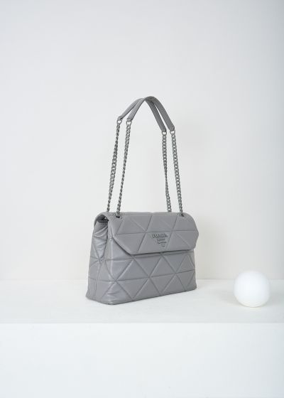 Prada Spectrum grey nappa stitched shoulder bag 