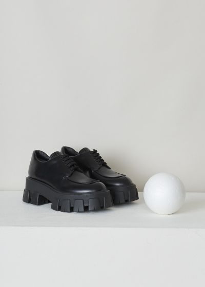 Prada Chunky black lace-up shoes