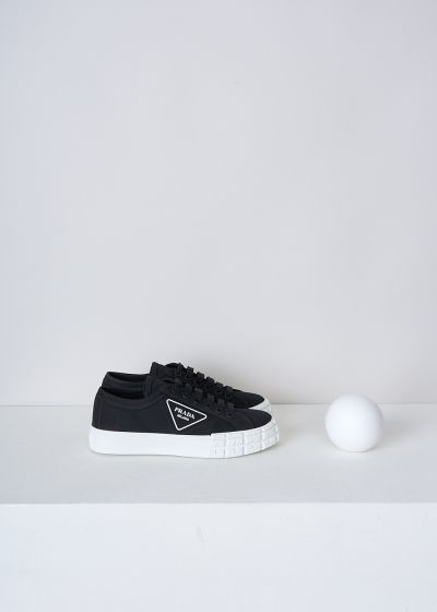 Prada Black canvas sneakers with white sole  photo 2