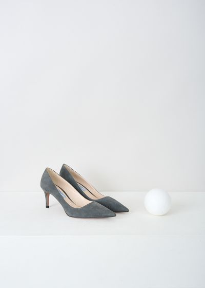 Prada Anthracite grey suede pumps