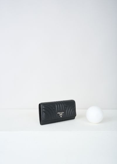 Prada Black wallet with quilted pattern