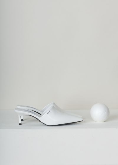 Prada White pointed mules with heel  photo 2