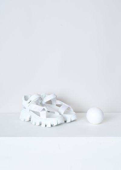 Prada White sporty sandals with chunky soles