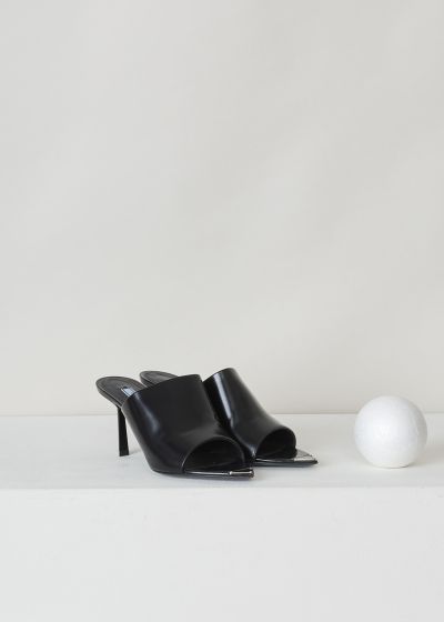 Prada Black high-heeled mules with peep toe