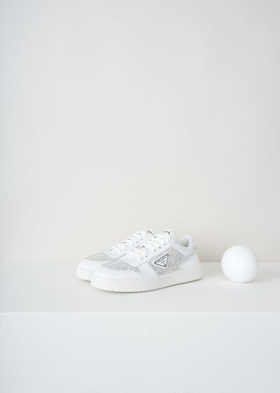 Prada White bejeweled sneakers
