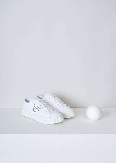 Prada All-white canvas sneakers