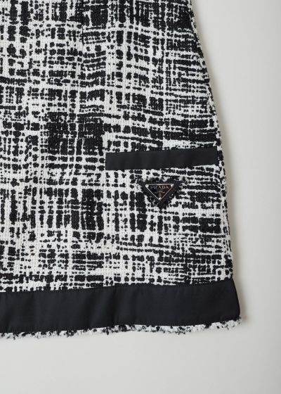 Prada Black and white tweed mini skirt