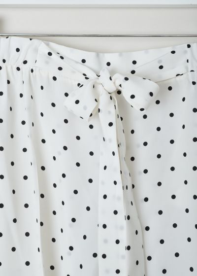 Prada White silk polka-dot print pants 