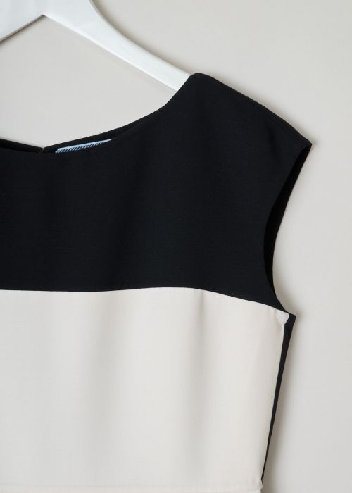 Prada A-line dress in white with black