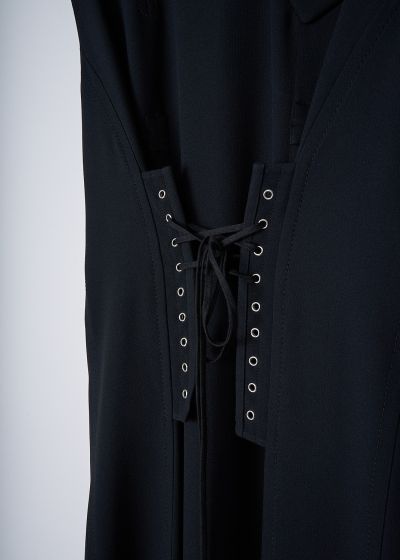 Prada Black sleeveless dress with corset detail