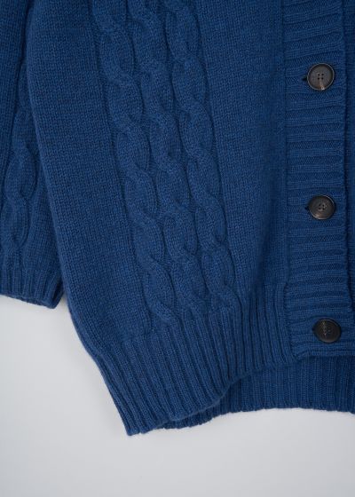 Pringle of Scotland Storm blue cable-knit cardigan 