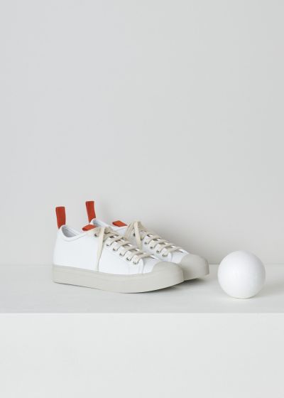 Sofie d’Hoore White leather sneakers with red accents