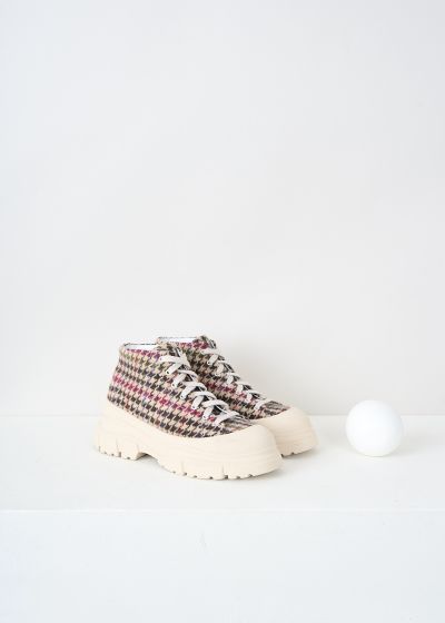 Sofie d'Hoore Bordeaux houndstooth Fairway sneakers