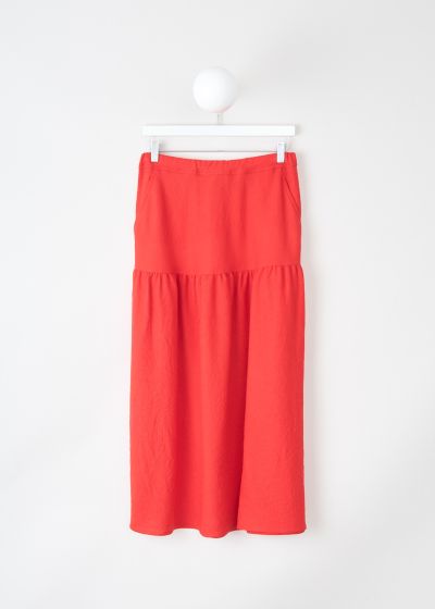 Sofie d'Hoore Washed wool Sling midi skirt in Lipstick Red photo 2