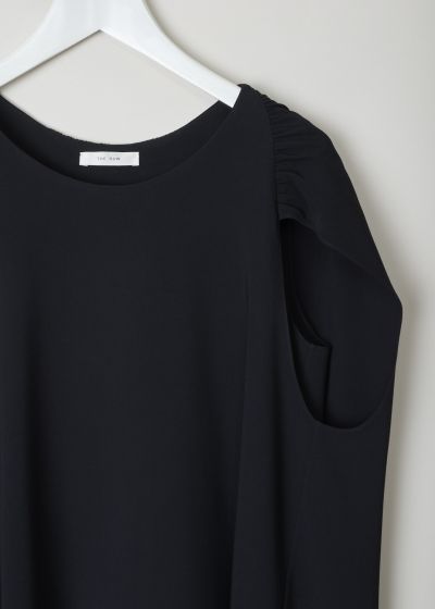 The Row Asymmetric sleeves top in black