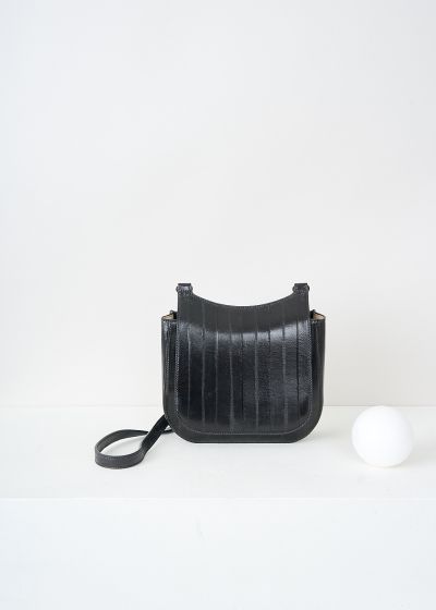 The Row Black patent leather crossbody hunting bag photo 2