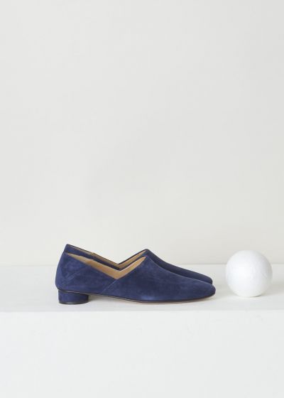 The Row Navy blue suede slipper photo 2