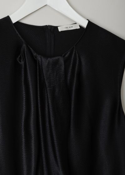 The Row Hammered satin Shira top in black