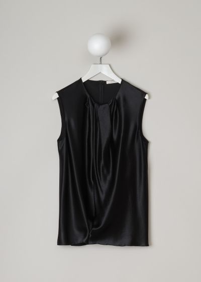 The Row Hammered satin Shira top in black photo 2