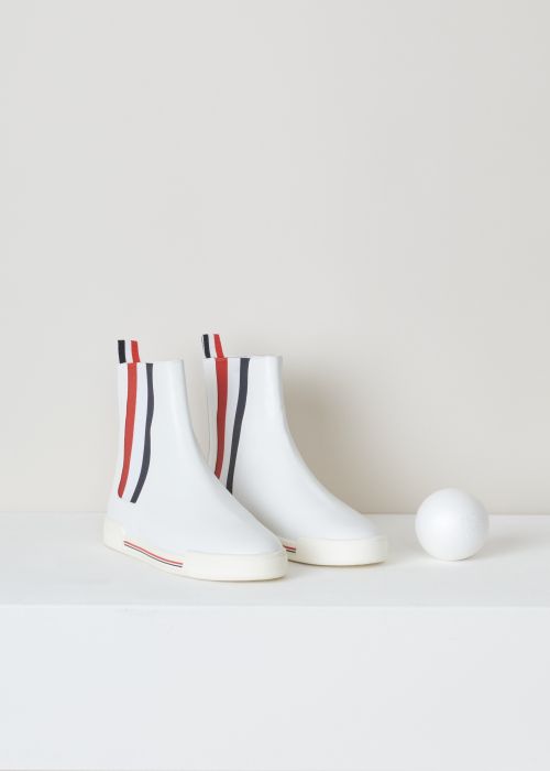 Thom Browne White leather Chelsea boots