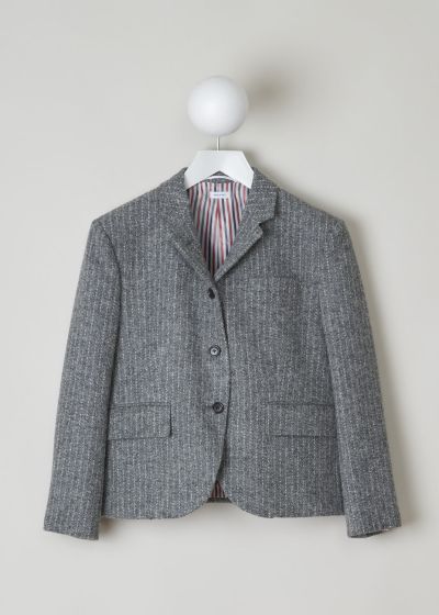 Thom Browne Grey striped tweed blazer  photo 2
