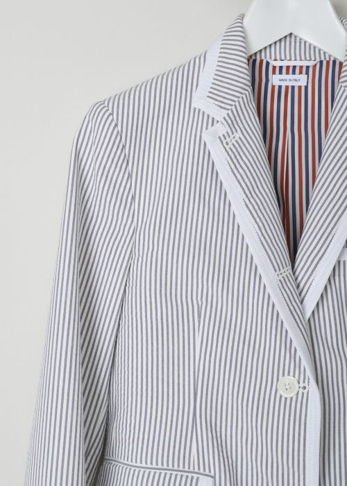 Thom Browne White and grey striped blazer 