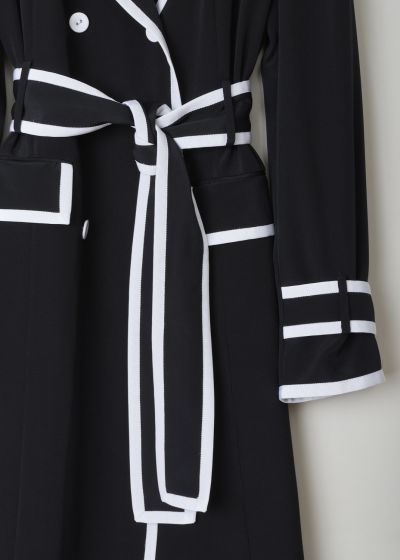 Thom Browne Black trench-style dress with contrasting white trim 