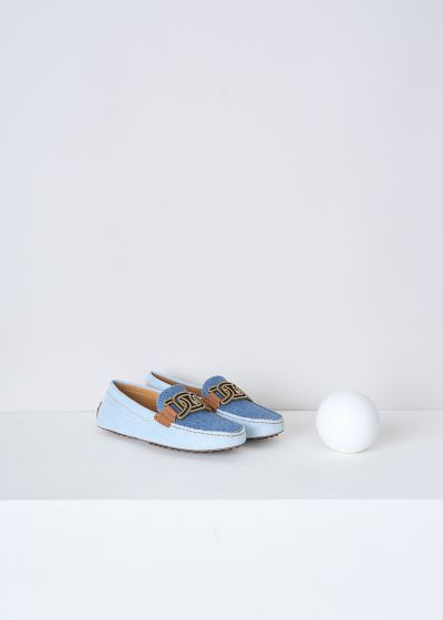 Tods Two-tone denim loafers