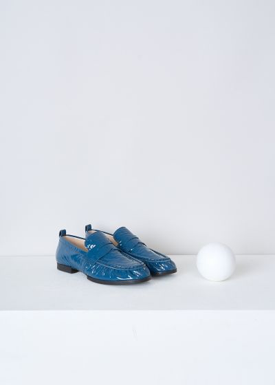 Tods Blue lacquer loafers