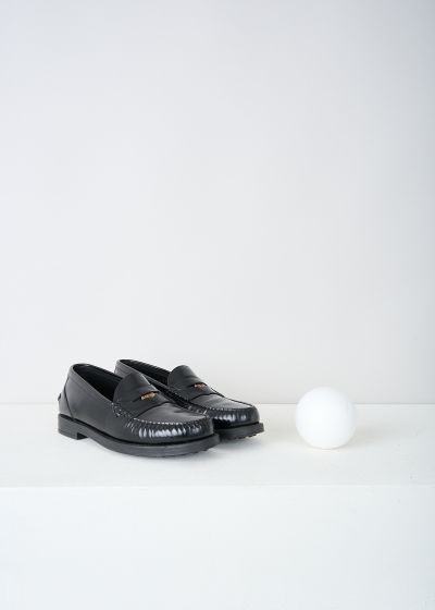 Tods Black leather penny loafers