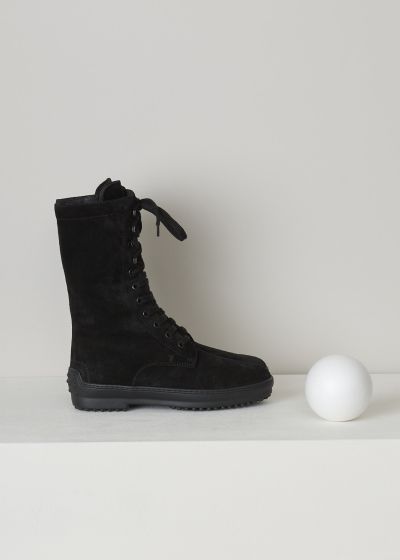 Tods Black suede lace-up boots photo 2