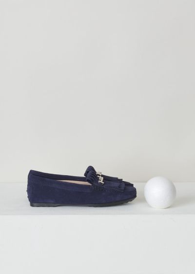 Tods Blue suede mocassins with buckle photo 2